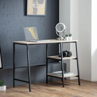 Image of Julian Bowen Tribeca Desk Black/Sonoma Oak Desks