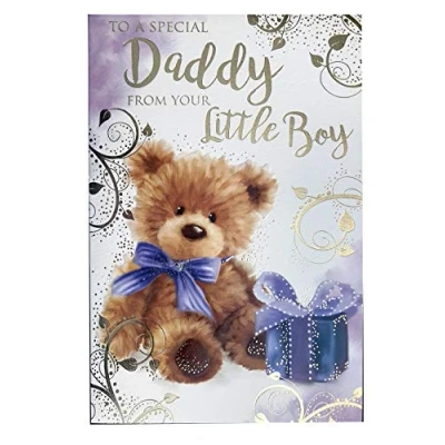Image of Daddy from Your Little Boy Bear &amp; Present Design Birthday Card Lovely Verse