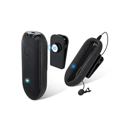 Image of LESNGO 318C Wireless Lavalier Microphone, 20 UHF Channel Lapel Microphone XLR Lav Mic Compatible with iPhone Smartphone Camera for Streaming Youtube Interview Vlog (Black)