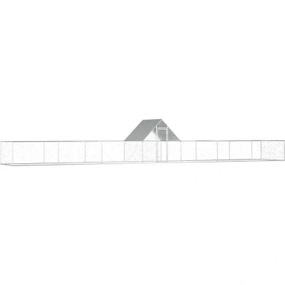 Image of vidaXL Chicken Coop 14x2x2 m Galvanised Steel