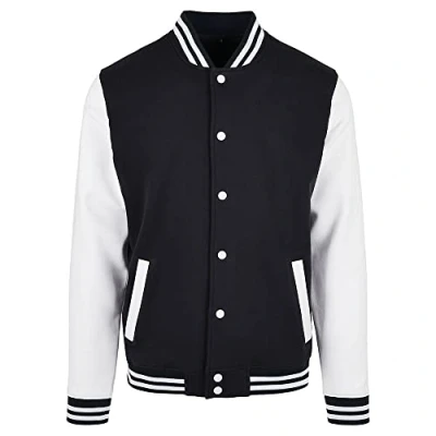 Image of Build Your Brand Men&#039;s Bb004 basic College Jacket, Black/White, L