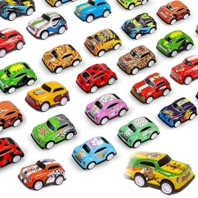 Image of RXKFIGX 12 pcs Pull Back Cars Metal Matchbox Car Mini Push and Go Toy Small For Kids Pullback Diecast Children Older Than 3 Years