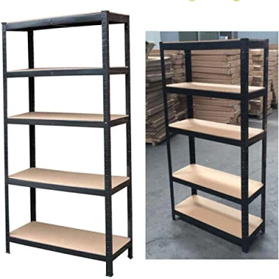 Image of Garage Shelving 5 Tier Unit 180x90x40cm Boltless Racking Storage Made of Heavy Steel Frame &amp; Strong MDF Board, Metal Duty 175kg Capacity Per Shelf