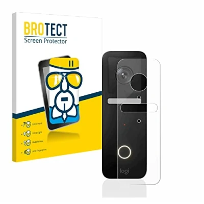 Image of brotect Glass Screen Protector Film compatible with Logitech Circle View Doorbell Foil 9H Protection [Scratch Resistant, High Clarity]