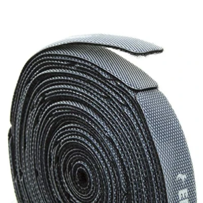 Image of Reusable Cable Ties 1/2&quot; x 6&quot; Self Gripping Strips Ready to Use Precut Straps for Management and Organizing Cords 50 Pack (Black)