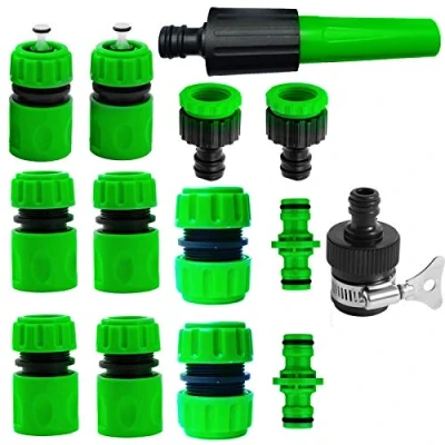Image of 14Pack Hose Tap Connector Kit for Join Garden Pipe(1Nozzle,1Mixer Connector,2 Waterstop Repair Double Male Connector,4 End Quick Connector)
