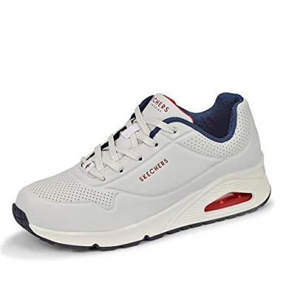 Image of Skechers Women&#039;s Uno Stand on Air Sneaker, White Navy Red, 5 UK
