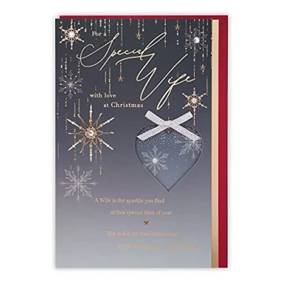 Image of Clintons: for a Special Wife, Decorative Snowflakes, Wife Christmas Card, Xmas Card Multi Colour, 171 x 260 (1169468)
