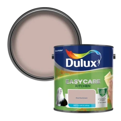 Image of Dulux Easycare Kitchen Matt Emulsion Paint Pink Parchment 2.5L
