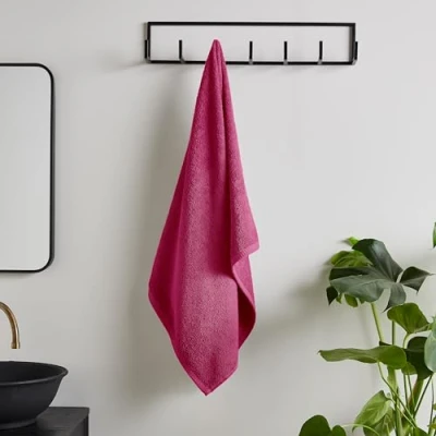 Image of Catherine Lansfield Quick Dry Cotton 70x120 cm Bath Towel Hot Pink