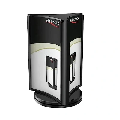 Image of Deflecto A5 3 Sided Rotating Display Sign Holder Menu Plastic Stand Holders Stands For Leaflet Poster