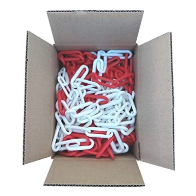 Image of SNS SAFETY LTD Red and White Plastic Chain 6mm 12.5 Meters (41 feet)