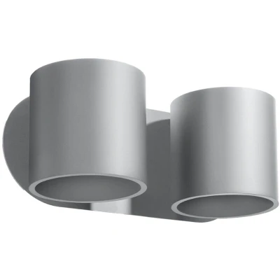 Image of Orbis Twin Round Up &amp; Down Wall Lamp Grey G9