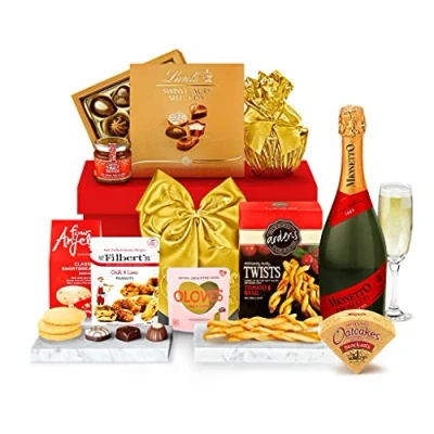 Image of Chessington Prosecco Gift Box Gourmet Hamper with Marmalade, Olives, Oatcakes, Shortbread, Pudding Luxury Prosecco, Food and Drink for Her, from Regency Hampers