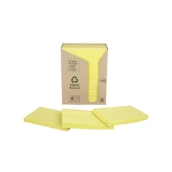 Image of Post it Recycled Notes 76x127mm 100 Sheets Canary Yellow (Pack of 16)