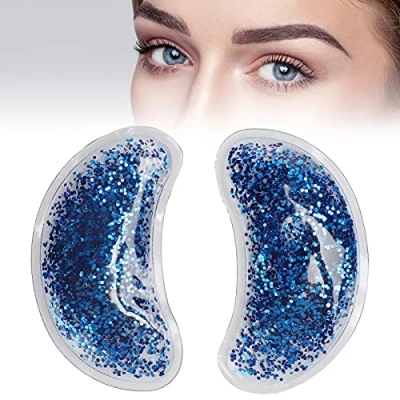 Image of Eye Gel Ice Pack, Reusable Mask, Cooling Pad Hot Cold Therapy Patch, Under Patches to Relieve Tired Eyes, Dark Circles(Blue)