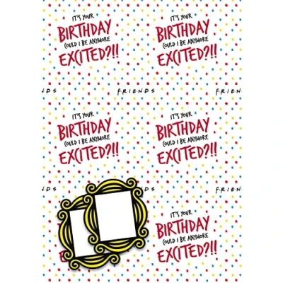 Image of Friends Wrapping Paper, 2 Sheet Tag Birthday Paper
