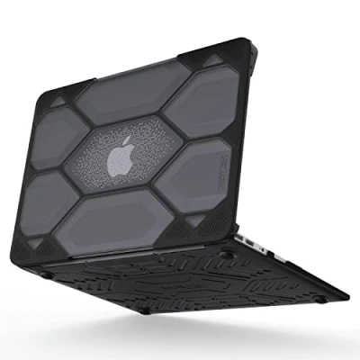 Image of IBENZER Compatible with MacBook Air 11 Inch Case A1370 A1465, Heavy Duty Protective Hard Shell Cover for Apple Laptop Mac 11, Black, HA11CYBK