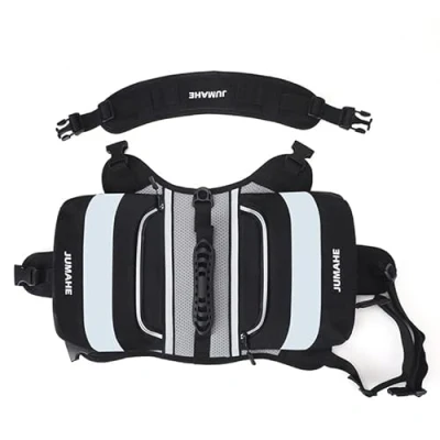 Image of NP Dog Saddle Bags Harness Backpack with Reflective Tape, Waterproof Adjustable Wiring Vest for Medium Large Dogs Hiking Travel Camping (Black)