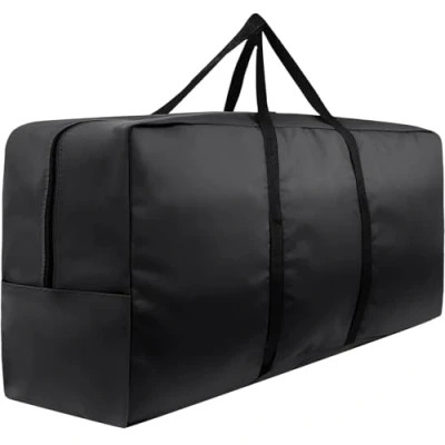 Image of Garden Cushion Storage Bag 173x76x51cm 420D Outdoor Bags Waterproof Extra Large Cover Christmas Tree with Zipper Handles for Furniture Xmas Black