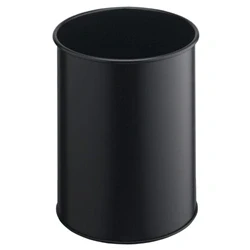 Image of Durable Metal Waste Bin 15L Black