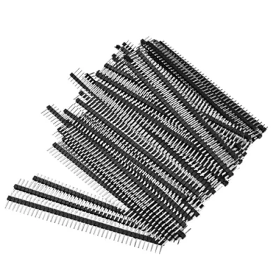 Image of 50Pcs Pin Headers, Single Row 2.54mm Breakaway PCB Board Header Pins Connector Male and Female Kit for Arduino, Prototype Shield, DIY Electronics