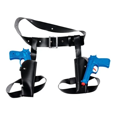 Image of Bristol Novelty BA481 Thigh Twin Holset Set with Guns 1pc Holster, Blue, One Size