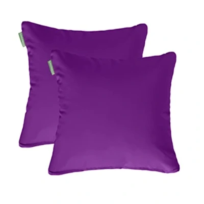 Image of Gardenista 18&quot; Garden Scatter Cushion Outdoor Water Resistant Furniture Pillow Soft and Comfy Patio Cushions Throw Pillows for Sofa, Couch, Balcony 2 Pack (Purple)