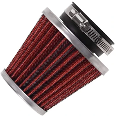 Image of Evermotor motorbike Air Filter Universal Double Layer Steel 42mm 43mm 44mm for Motorcycle car Scooter ATV Moped red…