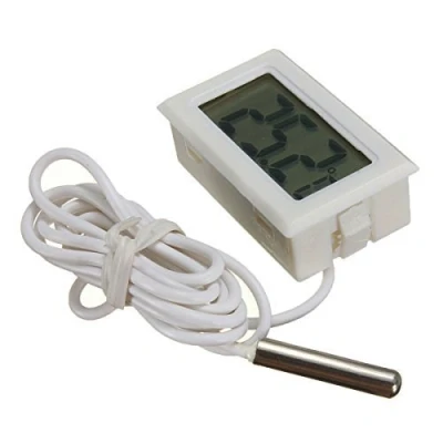 Image of DollaTek Digital LCD Thermometer Temperature Monitor with External Probe For Fridge Freezer Refrigerator Aquarium White