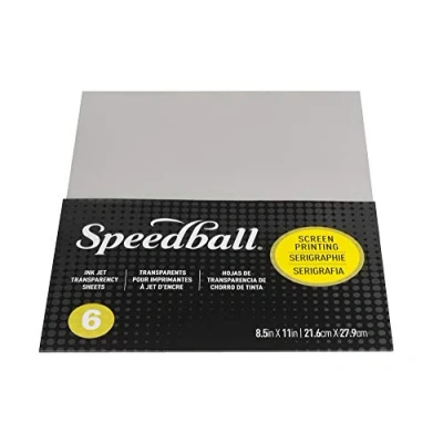 Image of Speedball Ink Jet Transparencies Pack Of 6, 8.5&quot; x 11&quot; 21.6 cm 27.9 cm, Screen Printing Accessories, Acid Free, Transparent Clear Sheets For Stencil Decal, Transfer Film Sheet
