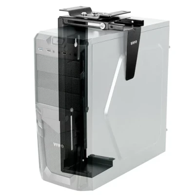 Image of VIVO Adjustable Under Desk and Wall PC Mount, Computer Case Holder with Swivel Action Secure Locking, Black, MOUNT PC01