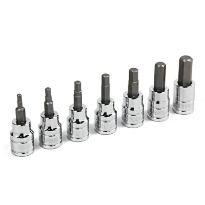 Image of Powerbuilt 648663 7 Piece 3/8&quot; Dr. Metric Hex Bit Socket Set, Silver