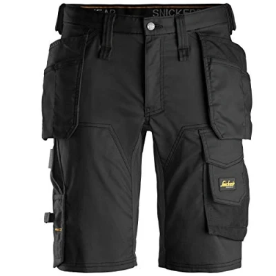 Image of Snickers AllroundWork Stretch Shorts Holster Pockets Black/Black 48