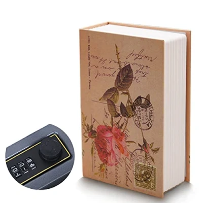 Image of Book Safe Storage Box with Combination Lock, Hidden Money Box, Dictionary Diversion Can, Secret Creative Lock up, Jewelry Collection Case for Children Adult (Rose)