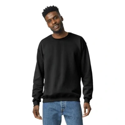 Image of GILDAN Men&#039;s Fleece Crewneck Sweatshirt, Style G18000, Black, S