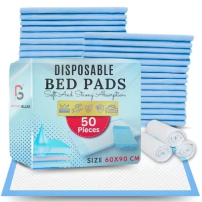 Image of 50 x Discount Seller 60 90 cm Premium Disposable Incontinence Bed Pads Ultra Absorbent Underpads &amp; Mattress Protectors Pack of