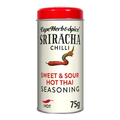 Image of Cape Herb &amp; Spice Sriracha Chilli Sweet Sour Hot Thai Seasoning Condiment, Rating Hot, 75 g Tin (Pack of 1)