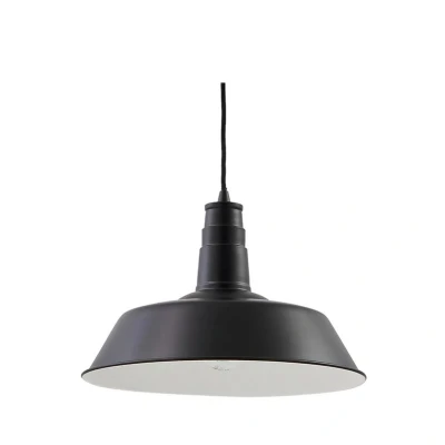 Image of Lindby Laylan pendant light, black/white, Ø 36 cm, metal