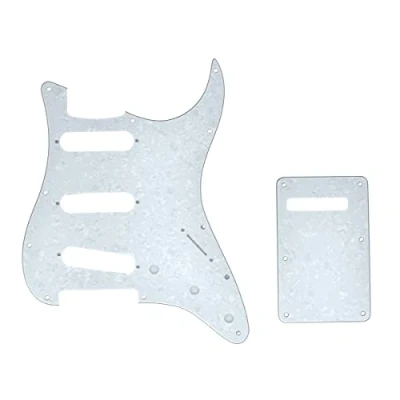 Image of Dopro 11 Hole Strat SSS Pickguard ST Back Plate Trem Cover for USA/Mexican FD White Pearl