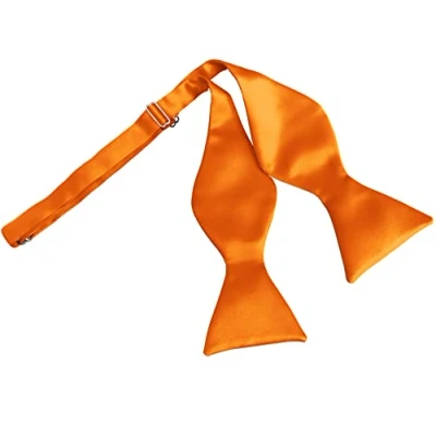 Image of Men&#039;s Italian Satin Self tie Bow Ties (Orange)