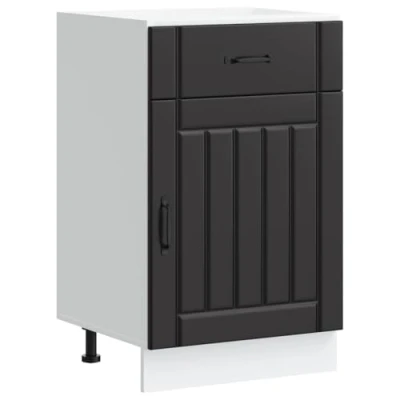 Image of vidaXL Kitchen Base Cabinet Lucca Engineered Wood, Black, 30x46x81.5 cm