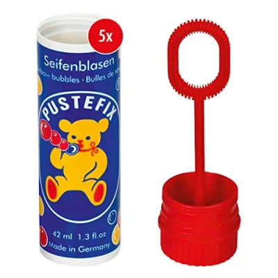 Image of PUSTEFIX Soap Bubbles Set I 5 x Classic 42 ml Colourful Rainbow Made in Germany for Wedding, Children&#039;s Birthday, Registry Office, Wedding Evening Value Pack