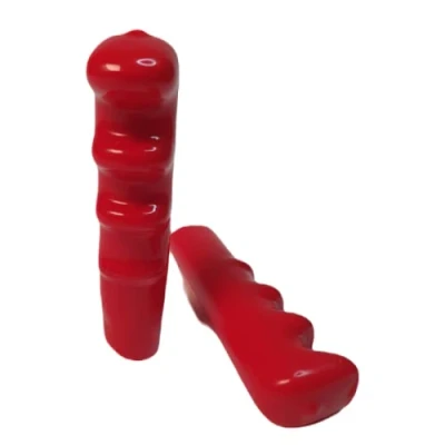 Image of Wheelbarrow Handle Hand Grips Soft Rubber Ergonomic Comfort Anti Slip Handlebar for Wheelbarrows, Carts, Trolleys, Red 1 Pair