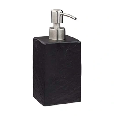 Image of Relaxdays Soap Dispenser, Black, 17.5 x 7.5 8 cm