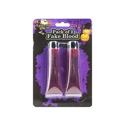 Image of Bold &amp; Spooky Fake Blood 13 x 20cm (Pack of 2) Realistic Design Perfect for Halloween Cosplay