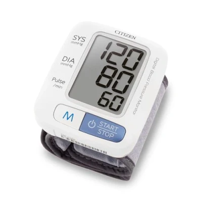 Image of Citizen Blood Pressure Monitor Digital Wristwatch Large Display Pulse &amp; BPM with Irregular Heartbeat, Hypertension and Body Movement Indicator Storage Case Battery Powered