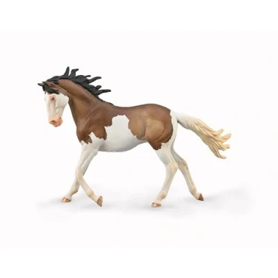 Image of CollectA Mustang Mare (Bay Splash Overo) Realistic Hand Painted Horse Toy, Animal Figures, Educational Toys, Ideal For Imaginary Play, 3 Years +