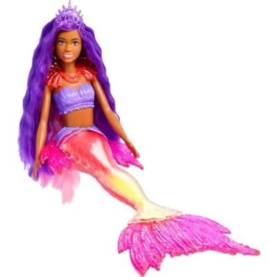 Image of Mermaid Barbie &#039;Brooklyn&#039; Doll with Phoenix Pet and Accessories, Toys Interchangeable Fins HHG53
