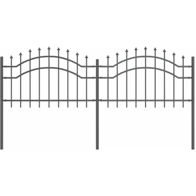 Image of vidaXL Garden Fence Grey 115 cm Powder coated steel